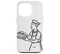 Pizza Maker Sketch Pizzaiolo pour garçons Coque pour iPhone 13 Pro