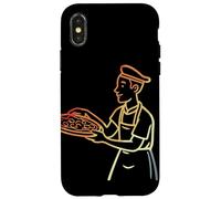 Pizza Maker Vintage Line Art for Boys Coque pour iPhone X/XS