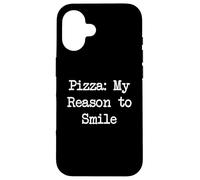Pizza My Reason to Smile Funny Pizza, dactylographie Minimaliste Coque pour iPhone 16