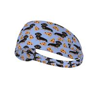 Pizza Nourriture Teckel Chien Mignon,Bandeau de Sport Unisexe, Bandeau élastique Multi-usages pour Cheveux