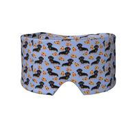 Pizza Nourriture Teckel Chien Mignon,Masque pour les yeux bloquant la lumière Cache-yeux et cache-oreilles pour le sommeil