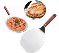 Pizza Paddle Round Pizza Peel Stainless Steel Cake Shovel with Wood Handle for Bread Cake Baking 7 inch on Pizza Stone Oven & Grill