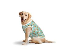 Pizza Party Gilet chemise pour chien, T-shirts extensibles pour animaux de compagnie, gilets sans manches en coton doux, vêtements respirants pour grands chiens (3XL-5XL)