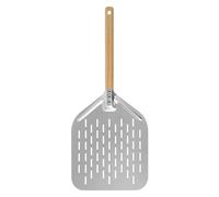 Pizza Peel 12 pouces à pizza pagaie avec poignée en bois en aluminium spatule creux à la cuisson du four grillon, spatule