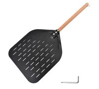 Pizza Spatula Paddle | 12 Inch Heat-Resistant Wood Handle Kitchen Tool | Perforated Plate And Removable Wood Handle, Is A Versatile Kitchen Gadget And Tool For Home Baking, Cooking, Oven Grilling, An