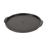 PIZZA Stone 37cm Emile HENRY Fond rainuré Noir Fusain