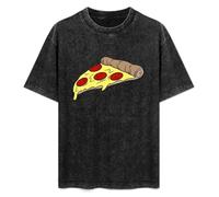 Pizza Swag Men Hipster Lover Slice Black T-Shirt Printed Tee Graphic Top for Men Unisex Shirt S