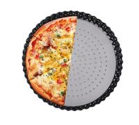 Pizza Tray For Oven | Carbon Steel Non Stick Pizza Pan With Good Thermal Conduction - Easily Cleaning Removable Bottom Multifunctional Baking Pan Supplies For Family Food, Afternoon Tea