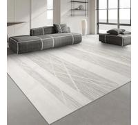 PIZZZENO Tapis de Salon léger et Luxueux, idéal pour la décoration de Chambre à Coucher. Grand Format, Gris, Lavable, 200 x 300 cm.