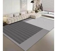 PIZZZENO Tapis de Salon Nordique Minimaliste Noir, Tapis de Sol Confortable et Doux pour Table ou Chambre (180 x 280 cm, 71 x 110 Pouces, Flanelle - 5)