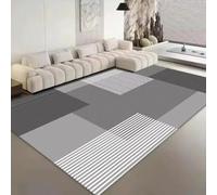 PIZZZENO Tapis de Salon Nordique Minimaliste Noir, Tapis de Sol Confortable et Doux pour Table ou Salon (80 x 160 cm, 31,5 x 63 Pouces, Flanelle - 7)