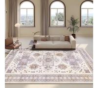 PIZZZENO Tapis Persan rétro pour Salon, décoration de canapé, Grand Format, Lavable, pour la Maison et la Chambre (120 x 180 cm, 47 x 71 Pouces, Non Pelucheux - 9)