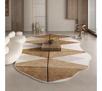 PIZZZENO Tapis rétro pour Chambre à Coucher, Doux et Moelleux, Marron, Motif irrégulier, idéal pour la décoration de Salon ou de pièce à Vivre. Tapis de Sol épais et de Grande Surface, 200 x 300 cm.