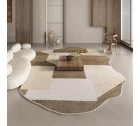 PIZZZENO Tapis rétro pour Chambre à Coucher, Doux et Moelleux, Marron, Motif irrégulier, idéal pour la décoration de Salon ou de pièce à Vivre. Tapis de Sol épais et de Grande Surface, 80 x 160 cm.