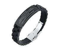 PJ JEWELLERY Bracelet cadeau pour homme avec message inspirant - Bracelet en silicone gravé - Idée de cadeau pour un beau-frère - Cadeau d'anniversaire pour sœur frère