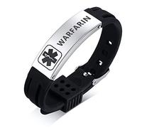 PJ JEWELLERY Bracelet de sport en silicone avec gravure personnalisée - Bracelet d'identification médicale d'urgence pour hommes femmes enfants, Silicone Acier inoxydable