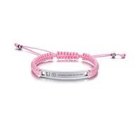 PJ JEWELLERY Bracelet d'identification médicale réglable fait à la main avec gravure gratuite - Bracelet en macramé pour homme et femme, Métal Corde