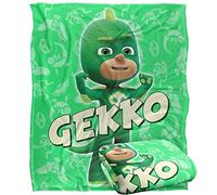 PJ Masks - Couverture pour Enfants, Couverture Super Douce Gekko Character Silky Touch, 152 x 127 cm