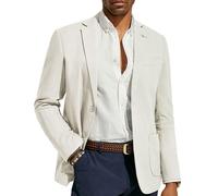 PJ PAUL JONES Blazer décontracté en coton et lin pour homme - Léger - 2 boutons - Non doublé