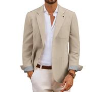 PJ PAUL JONES Blazers en lin et coton pour homme - Coupe ajustée - Léger - Pour le sport, kaki, M