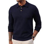 PJ PAUL JONES - Chandails pour homme à col polo tricotés, polos de golf, bleu marine, L