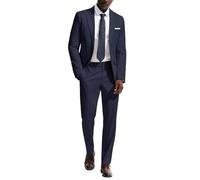 PJ PAUL JONES Costume 2 pièces pour homme - Coupe ajustée - Moderne - Avec 2 boutons - Pantalon veste pour le travail et les mariages, bleu marine, M