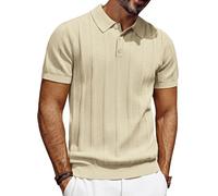 PJ PAUL JONES Polo pour homme à manches courtes, avec bouton, de golf, Abricot, Medium