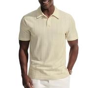 PJ PAUL JONES Polos pour homme à manches courtes pour le golf - Polo en maille - Polos d'été - T-shirts, Blanc ivoire., XL