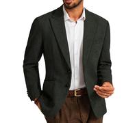 PJ PAUL JONES Sakko Blazer Britannique en laine pour homme Coupe droite Style sportif, vert foncé, S