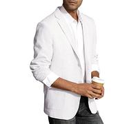 PJ Paul Jones Veste de Sport légère en Lin pour Homme Coupe ajustée, Blanc, Taille L