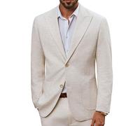 PJ PAUL JONES Veste en lin pour homme - 2 boutons - Coupe droite - Style sportif et moderne - Pour les loisirs, Abricot, L