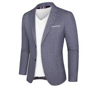 PJ PAUL JONES Veste pour homme - Coupe droite - Blazer - 2 boutons - Veste de costume d'affaires, bleu foncé, S