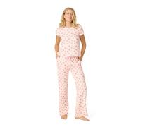 PJ Salvage Women's [Amazon Exclusive] Airy Waffle Pajama 2-Piece PJ Set, Blush Rose, Small