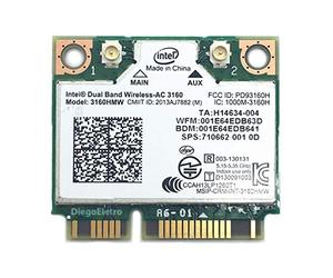 PJCARD Double bande sans fil AC 3160 AC3160 3160 AC WiFi + Bluetooth 4.0 Mini carte PCIe 3160HMW Utilisation pour Intel 3160AC Prend en charge 2,4 et 5,8 GHz A/B/G/N & AC