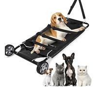 PJDDP Brancard Pliant pour Animaux De Compagnie, Brancard Animaux Panier,Chariot pour Animaux De Compagnie avec 2 Roues, Pet Rescue Brancard pour Chiens Et Autres Animaux
