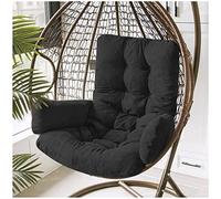 PJDDP Coussin de Chaise Oeuf, Suspendu Hamac Chaise Coussins Amovible et Lavable, Balançoire Panier Suspendu Coussin de Siege Épais et Doux, Housse de Coussin en Forme d'œuf,Noir