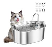 PJDDP Fontaine A Eau Chat INOX, Forme De Robinet, 3,2L Fontaine A Eau, Fontaine Eau Chat Silencieux avec 8PCS Filtres, Distributeur Eau pour Chien