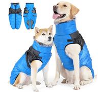 PJDDP Manteau Chien avec Harnais Intégré, Veste Chien Hiver avec Réfléchissante, Gilet d'hiver pour Chien, pour Bouledogue, comme Bergers Allemands Et Golden Retrievers,Bleu,XXL