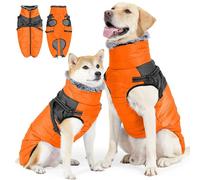 PJDDP Manteau Chien avec Harnais Intégré, Veste Chien Hiver avec Réfléchissante, Gilet d'hiver pour Chien, pour Bouledogue, comme Bergers Allemands Et Golden Retrievers,Orange,L