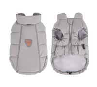 PJDDP Manteau Chien Hiver Chaud, Veste Chaude pour Chien, Doudoune Chien Hivers, Coupe-Vent Blouson Chiens avec Bandes Réfléchissantes, Trou De Corde De Traction,Gris,XL