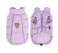 PJDDP Manteau Chien Hiver Chaud, Veste Chaude pour Chien, Doudoune Chien Hivers, Coupe-Vent Blouson Chiens avec Bandes Réfléchissantes, Trou De Corde De Traction,Violet,3XL