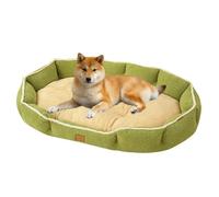 PJDDP Panier Chien, Lit Chien Lavable Pelucheux, Panier pour Chat avec Fond Antidérapant, Coussin Chiens, Para Gatos Y Perros Medianos Y Pequeños,Vert,XL