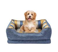 PJDDP Panier pour Chien, Lit De Chien Comfy avec Housse Amovible Lavable, Lit pour Animaux, Lit De Chien Rafraichissant, Lit Tapis De Couchage D'été avec Fond Antidérapant,Bleu,S