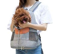 PJDDP Pet Carrier Sac À Dos pour Chiens, Chats, Chiot Animal De Compagnie Avant Pack, Sac De Transport Voyage, Mains Libres avec Respirant Head Out Design Et Épaulette pour La Randonnée,Orange,M