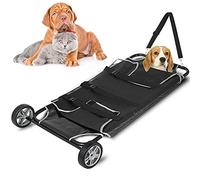 PJDDP Pliable for Animaux Brancard, Chariot pour Animaux De Compagnie avec 2 Roues, 55X115cm,Pet Rescue Brancard Chaton Chiot Rescue Panier Pet Chariot, Capacité Maximale De 200 LB, Noir