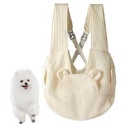 PJDDP Sac De Transport pour Chien Et Chat Jusqu'à 6 Kg,Sac À Bandoulière Mains Libres Petit,Sac De Transport Chiot,Porte Chien Ventral Petit pour Voyages en Plein Air,Beige