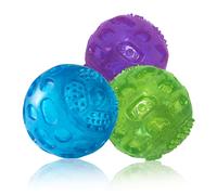 PJDH Lot de 3 balles pour chien indestructibles pour m cheurs agressifs, balles pour chiens de taille moyenne et grande, balle Kong couinante pou