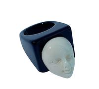 Pjeghbvop Bague de cheville rétro 3D, cadeau d'anniversaire pour petite amie, petit ami, Saint-Valentin, anniversaire de mariage, bagues d'index hypoallergéniques pour homme et femme, comme décrit