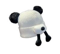 Pjeghbvop Bonnet d'hiver sans bord extensible avec tête de mort, beige, 60