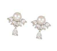 Pjeghbvop Boucles d'oreilles à clip en cuivre avec perles de zircon en forme de goutte d'eau, accessoires pour écouteurs FreeClip 1 et 2, amélioration de la mode, clip sûr